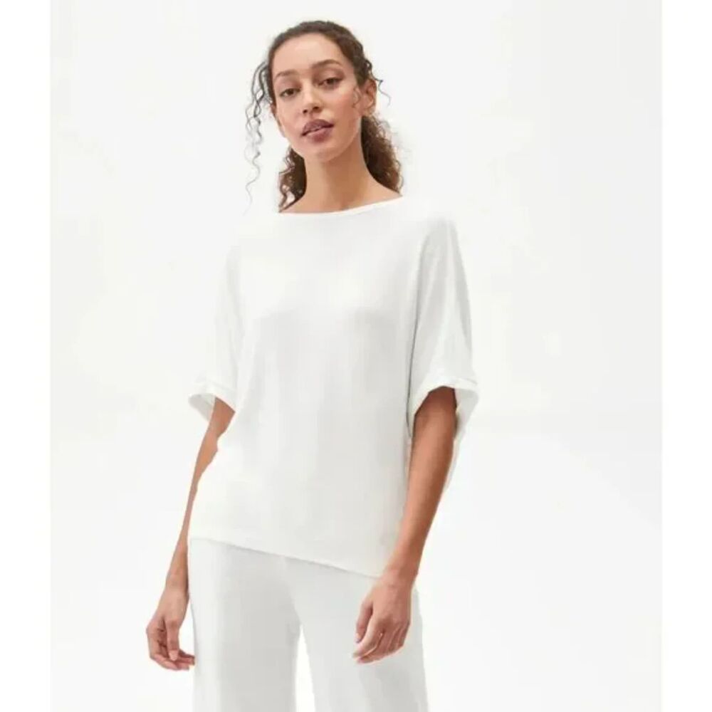 Michael Stars Ellie Elbow Sleeve Top in Chalk | Size XS